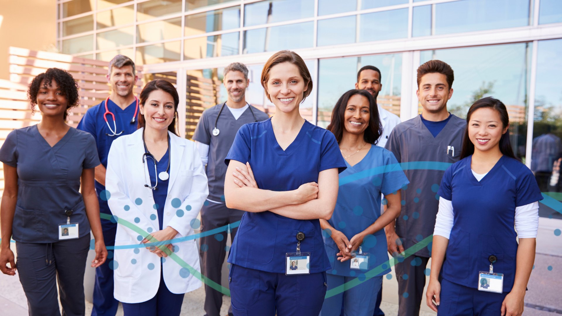 Website Image - Medical Staff Outside Hospital With TDS Elements