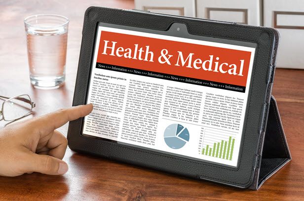 Medical News article displayed on a tablet