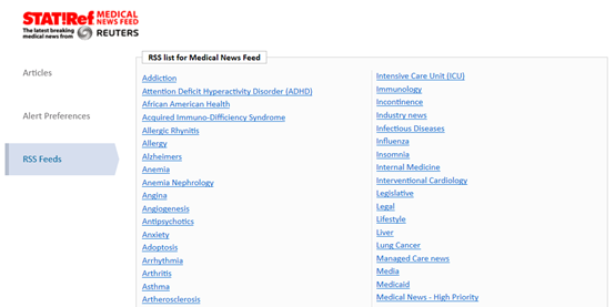 STAT!Ref and Reuters Health Medical News Feed